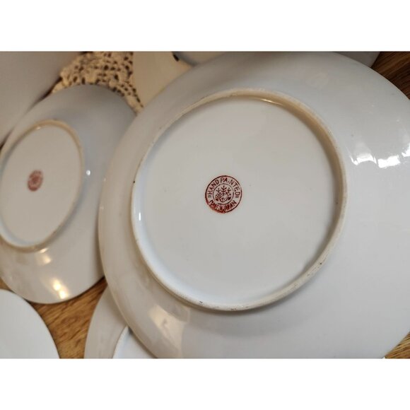 5- Pastel Lustreware Handpainted in Japan 7" Vintage Lunch Plates - Picture 11 of 13